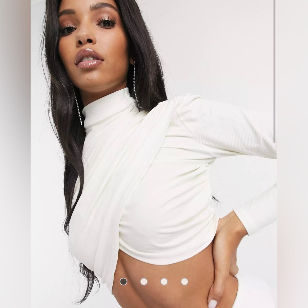 Significant other wrap front long sleeve top